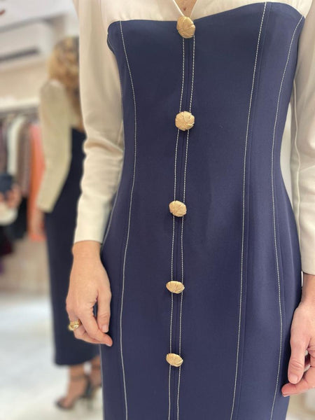 VESTIDO PESPUNTES