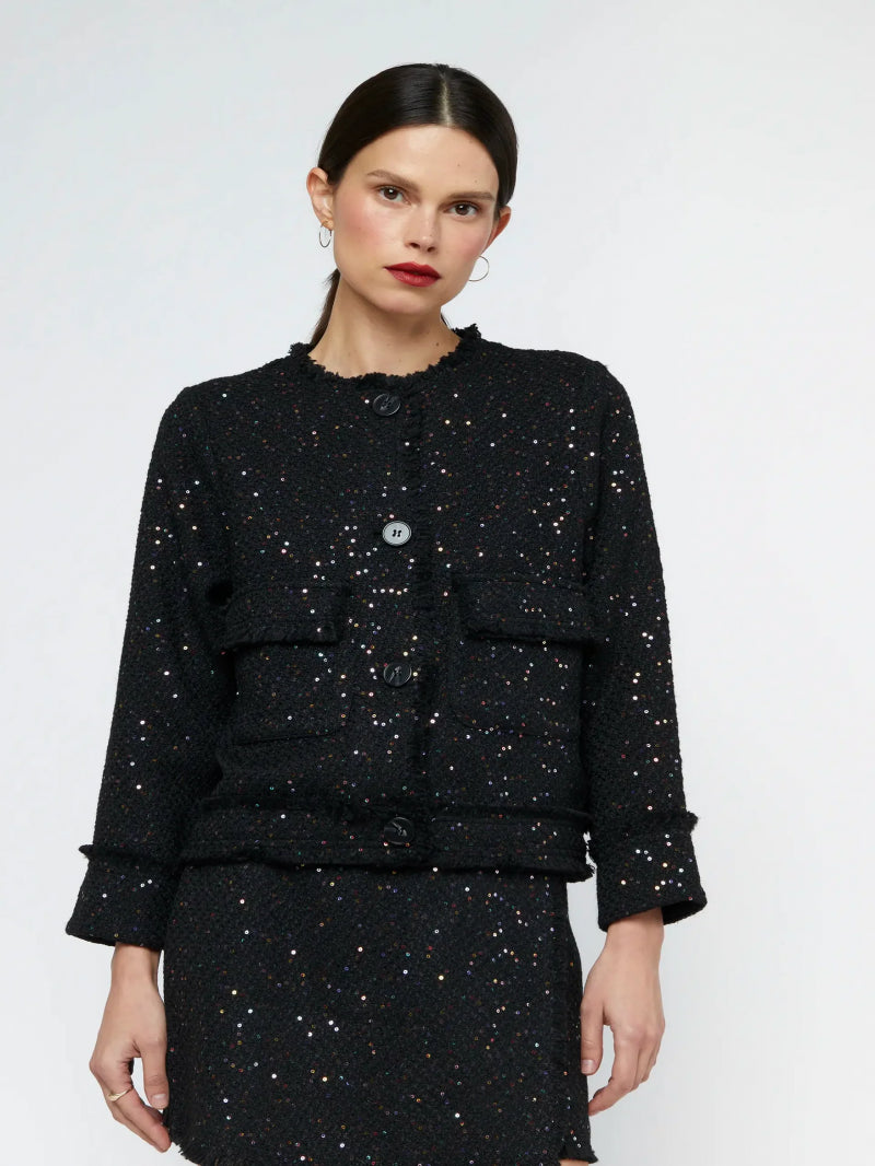 CHAQUETA TWEED NEGRA
