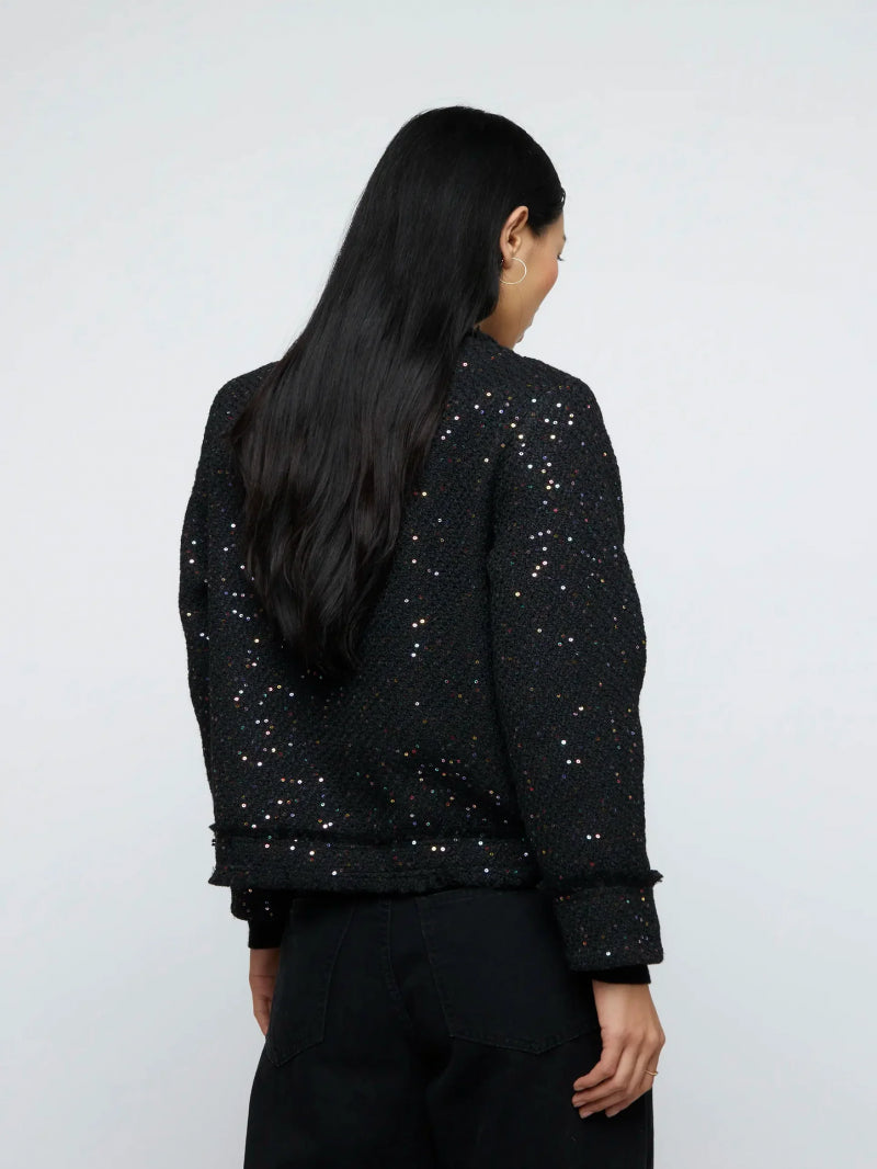 CHAQUETA TWEED NEGRA
