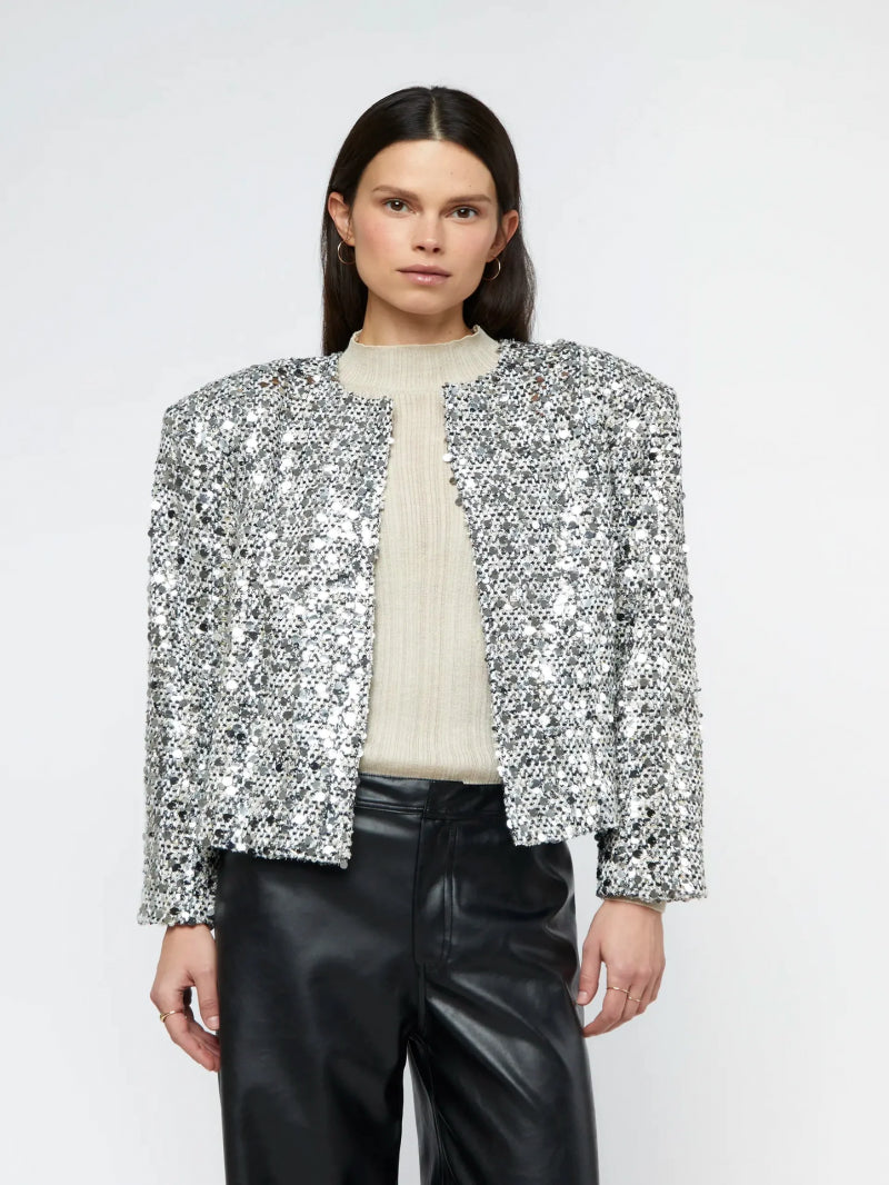 CHAQUETA TWEED PLATEADA
