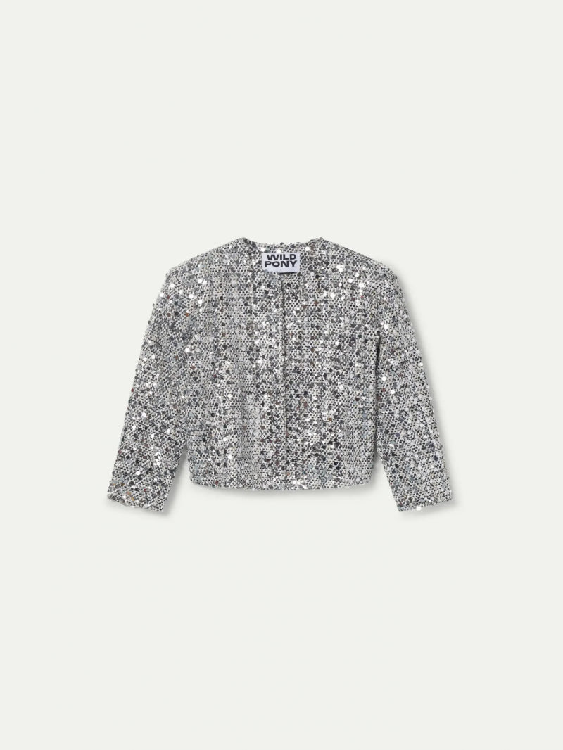 CHAQUETA TWEED PLATEADA