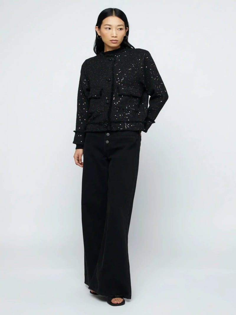 CHAQUETA TWEED NEGRA